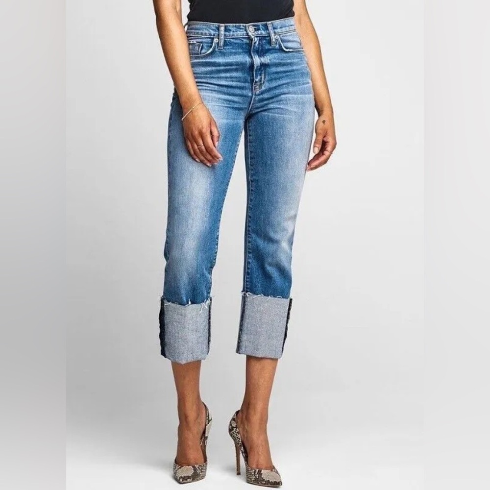 Hudson Zoeey Deep Cuff Straight Crop Jeans